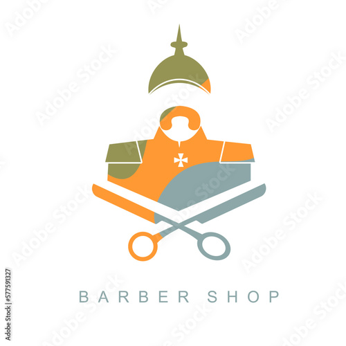 Photographie Barber shop vintage label, badge, or logo