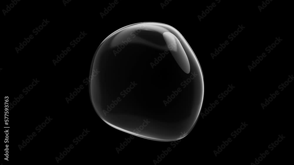 Water element background. Movement of air bubbles on Alpha Channel and Green Screen. Animation seamless loop. 3d render.