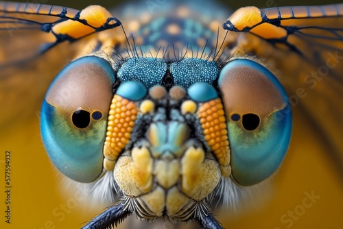 Closeup Macro of a Dragonfly, generative ai