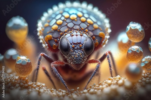 ant macro or micro photography, generative ai