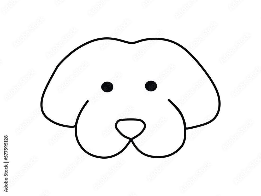 Fototapeta premium image of dog face and black eyes