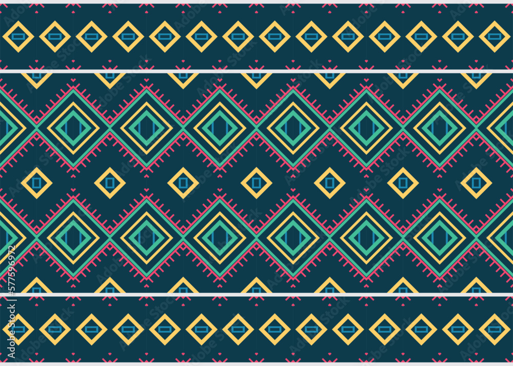 Ethnic pattern Philippine textile. traditional patterned carpets It is a pattern geometric shapes. Create beautiful fabric patterns. Design for print. Using in the fashion industry.
