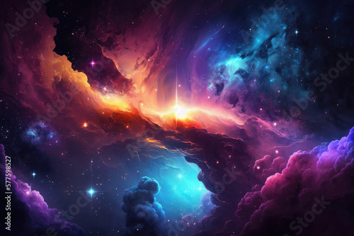 Galaxy with stars colorful  beautiful background