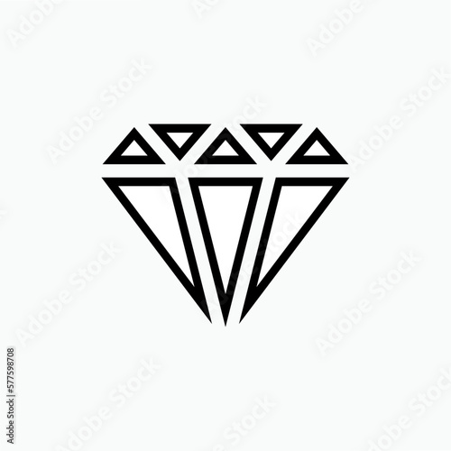 Diamond Icon. Jewellery Illustration As A Simple Vector Sign & Trendy Symbol for Design, Websites, Presentation or Application. 