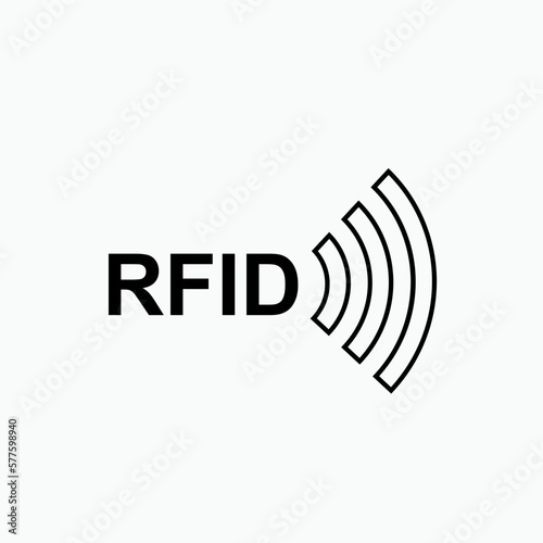 RFID or Radio Frequency Identification Vector Icon for Apps and Websites.    