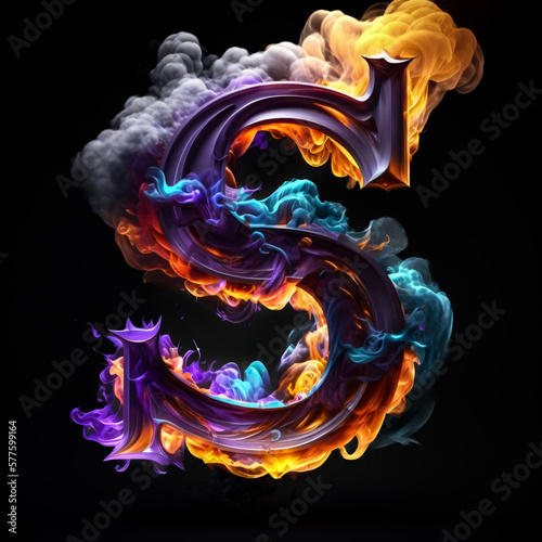 An HD alphabet with smoke effect offering an incredibly realistic look with colored powder
