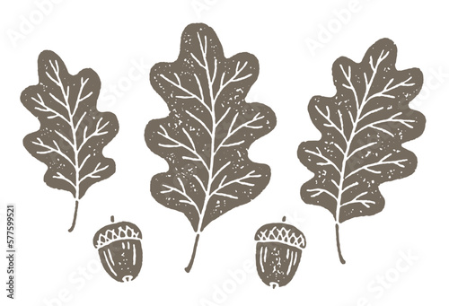 Oak leaves and acorns stamps
