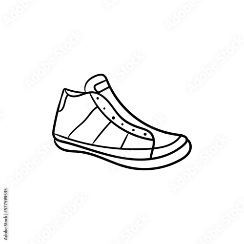 Man sport shoes line art illustration design
