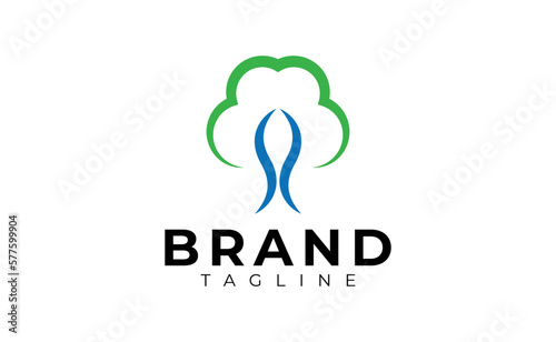 illustration vector graphic logo design, minimalist and simple pictogram tree logo © Enka