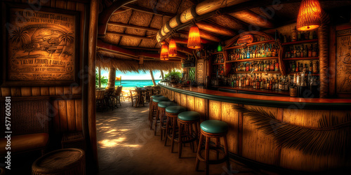 Beautiful Tiki Bar, Generative AI © Ed Felumero