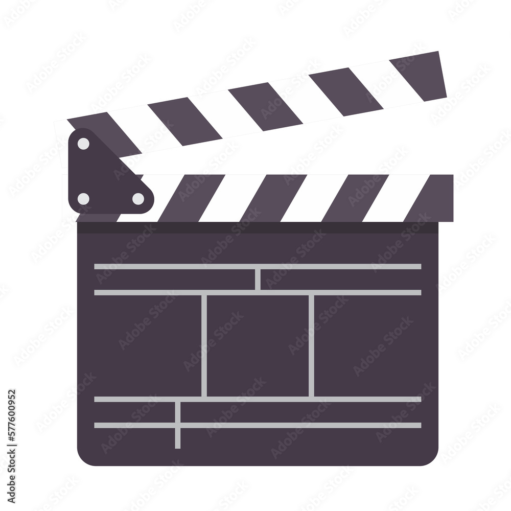 Fototapeta premium Movie clapper in flat style