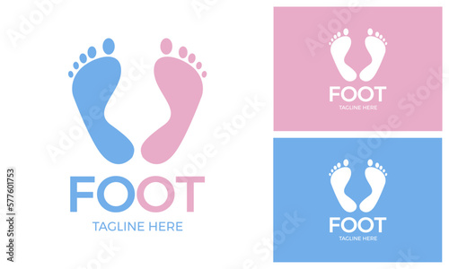 Foot Feet Podiatric Logo Design Template.