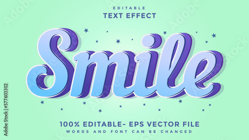 Minimal 3d Smile Editable Text Effect Design, Effect Saved In Graphic Style