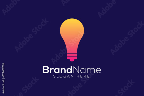 Minimal bulb logo design template