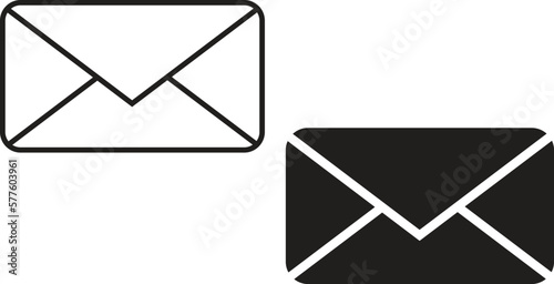 envelope icon simple trendy flat style line and solid Isolated vector illustration on white background. For apps, logo, websites, symbol , UI, UX, graphic and web design. EPS 10.