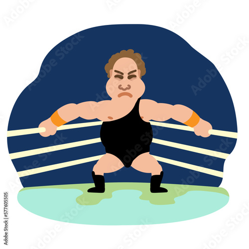 Wrestler Moves Funny Illustration 