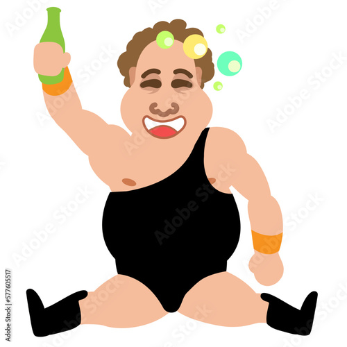 Wrestler Moves Funny Illustration  photo