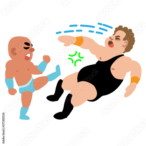 Wrestler Moves Funny Illustration  photo