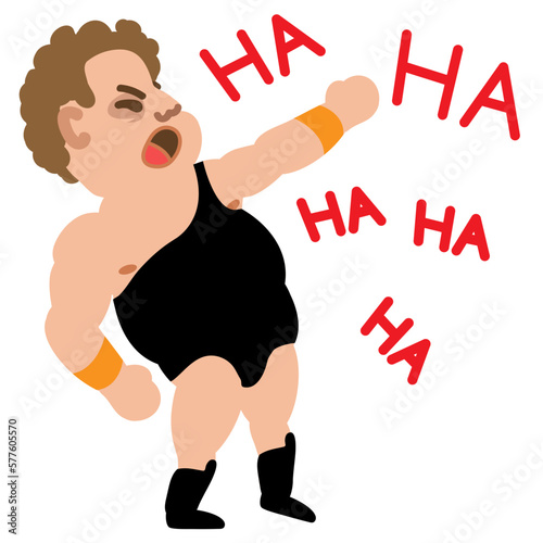 Wrestler Moves Funny Illustration  photo