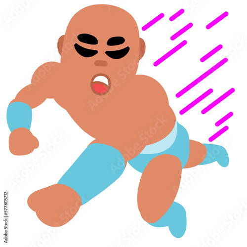 Wrestler Moves Funny Illustration 