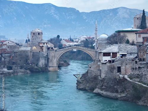 Famous historic bridge of Mostar, Bosnia and Herzegovina, Europe photo