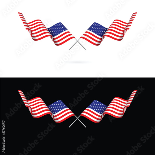 USA flags set