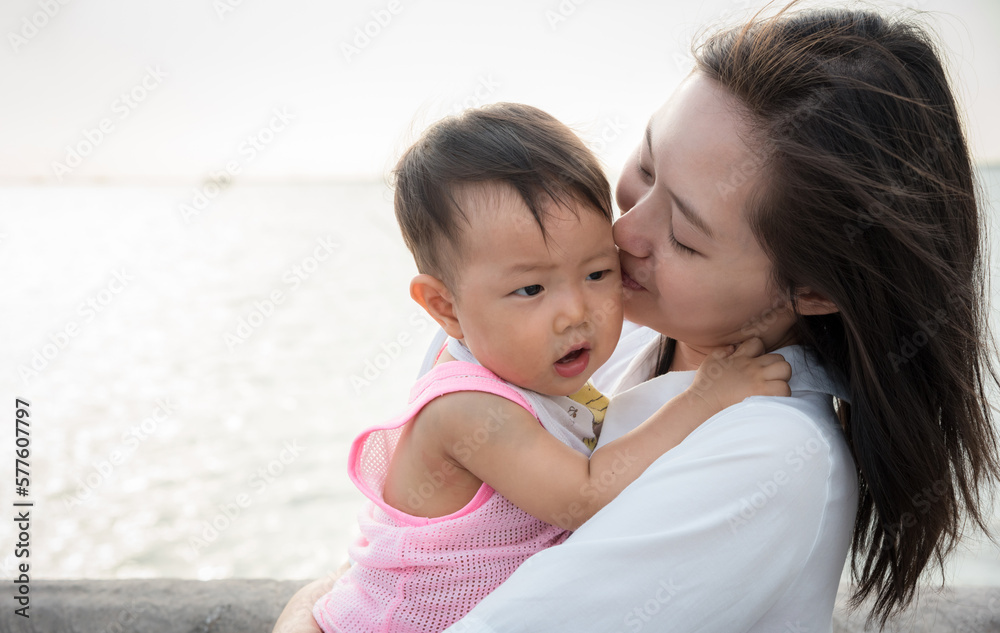 Mother and child showing love Mother and child showing love