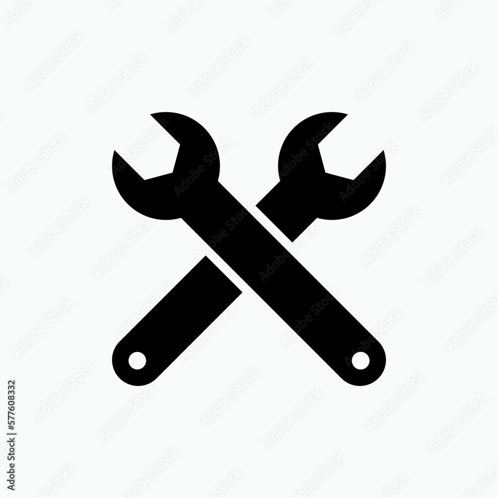 Wrench Icon - Vector, Sign and Symbol for Design, Presentation, Website or Apps Elements. Wrench Icon - Vector, Sign and Symbol for Design, Presentation, Website or Apps Elements.