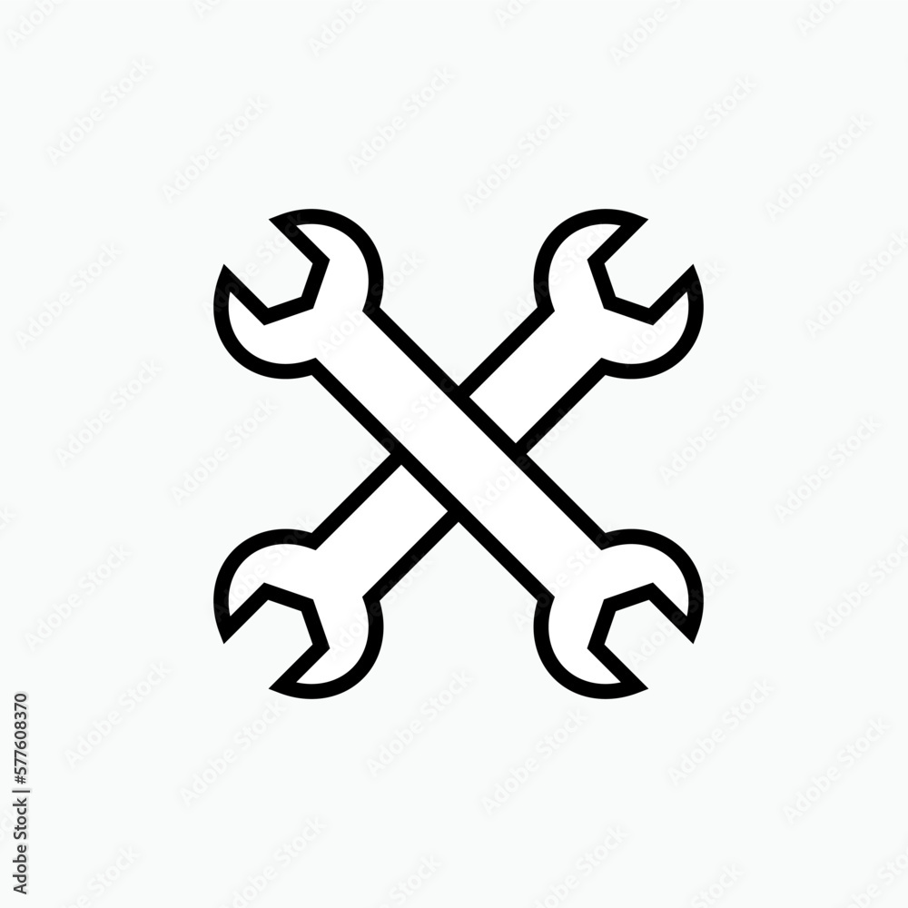 Wrench Icon - Vector, Sign and Symbol for Design, Presentation, Website or Apps Elements. Wrench Icon - Vector, Sign and Symbol for Design, Presentation, Website or Apps Elements.