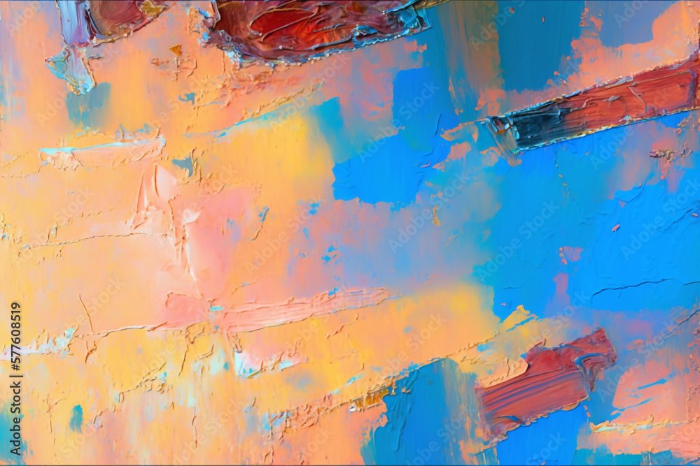 Oil paint textures as color abstract background,  Generative AI