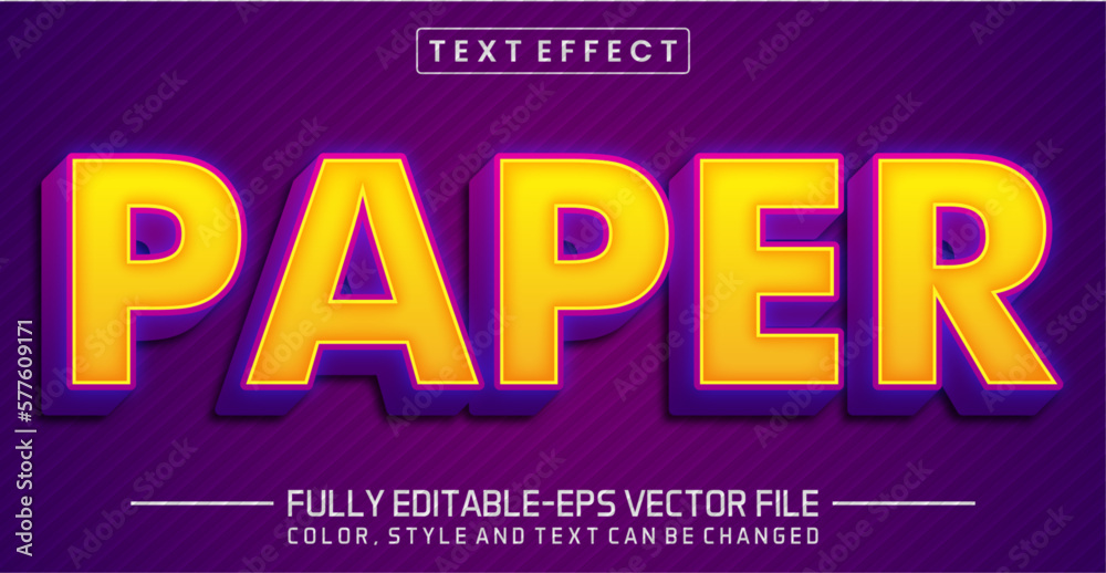 Paper text editable style effect Paper text editable style effect