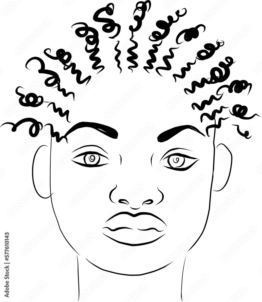 Linear African American girl. African American hairstyle. Beauty and fashion. Linear African American girl. African American hairstyle. Beauty and fashion.