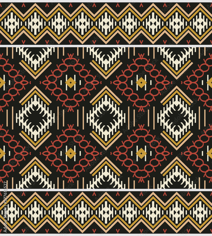 Ethnic pattern wallpaper. traditional patterned vector It is a pattern geometric shapes. Create beautiful fabric patterns. Design for print. Using in the fashion industry.