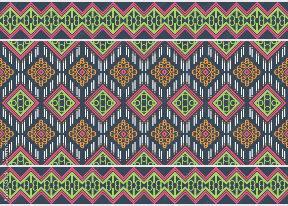 Seamless Indian ethnic patterns. traditional pattern background It is a pattern geometric shapes. Create beautiful fabric patterns. Design for print. Using in the fashion industry.