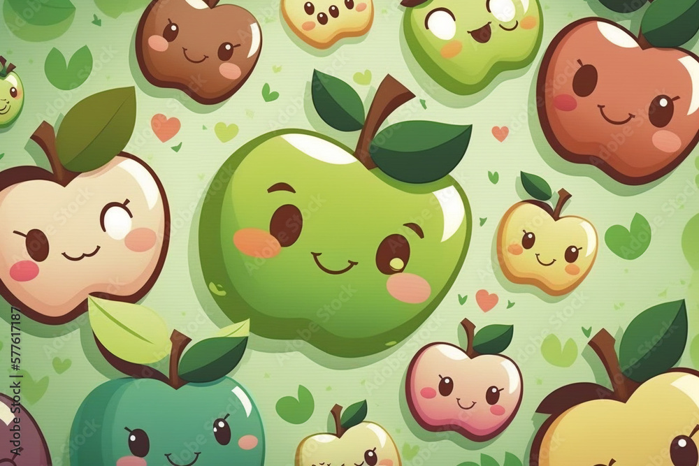 Obraz premium seamless pattern with apples