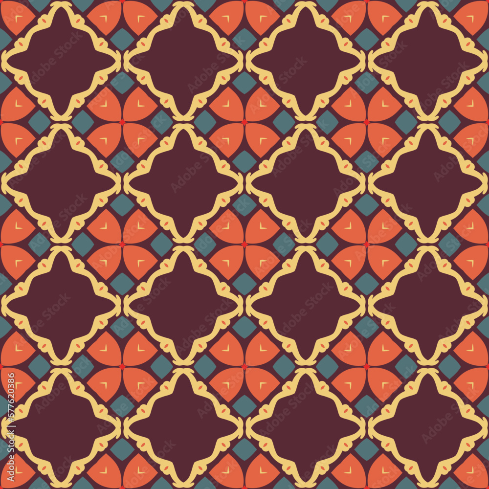 Fototapeta premium Classic Pattern Ornament. Seamless Geometric Pattern for Design, Wallpaper, Fashion Print, Trendy Decor, Home Textile, Retro Decor. Vector.