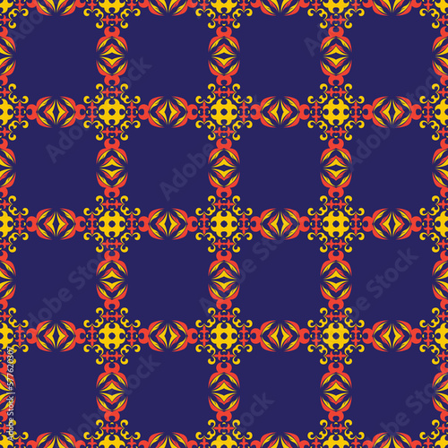 Seamless Asian pattern of the nomads of Central Asia and Kazakhstan, Kyrgyzstan. Nomadic ethnic stamp style. Asian ornaments.