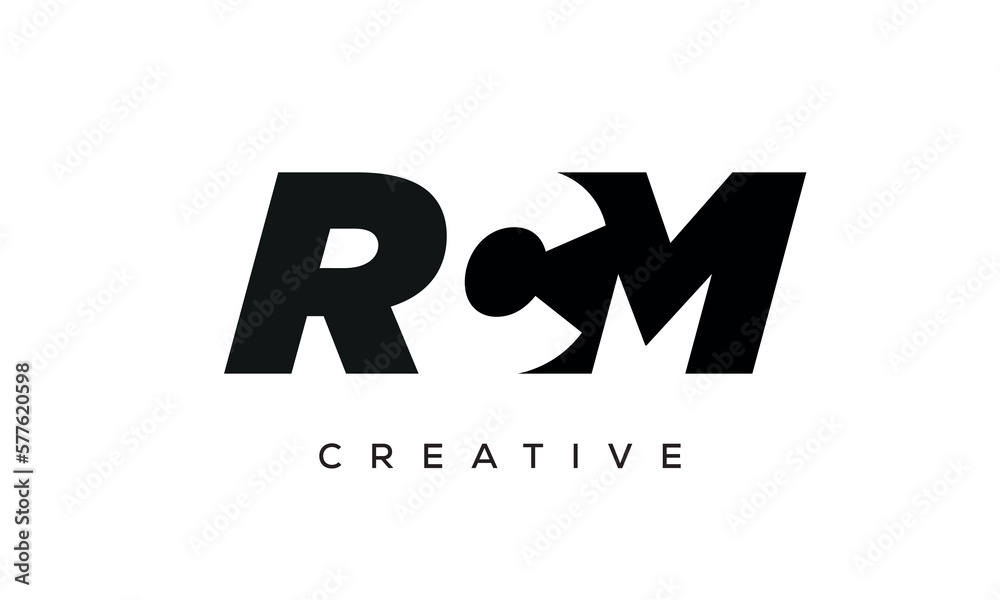 RCM letters negative space logo design. creative typography monogram vector RCM letters negative space logo design. creative typography monogram vector