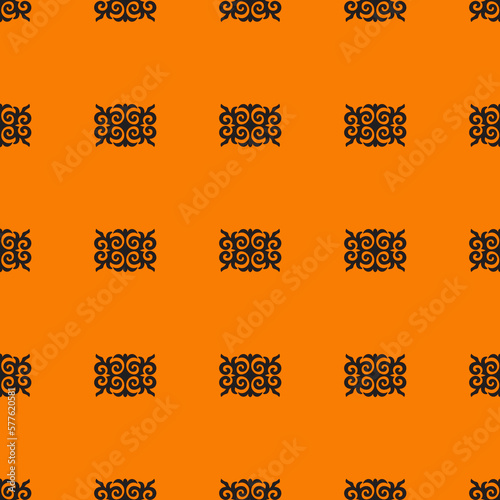 Seamless Asian pattern of the nomads of Central Asia and Kazakhstan, Kyrgyzstan. Nomadic ethnic stamp style. Asian ornaments.