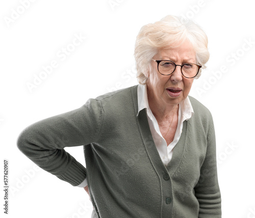 Bild auf Leinwand Suffering senior lady with back pain