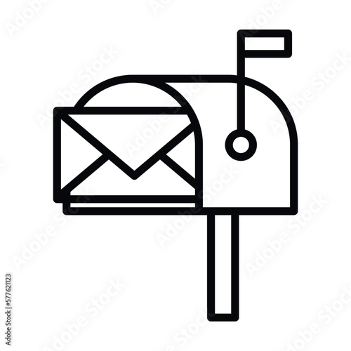 Mail box with letter icon. mailbox envelope correspondence postal mail. Vector illustration.