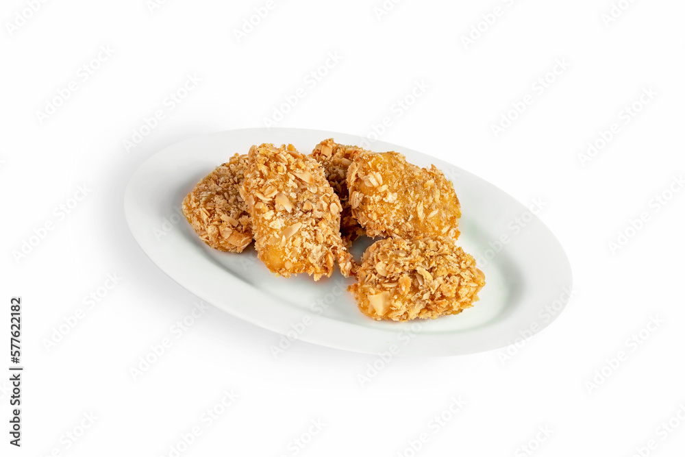 deep fried chicken on dish deep fried chicken on dish