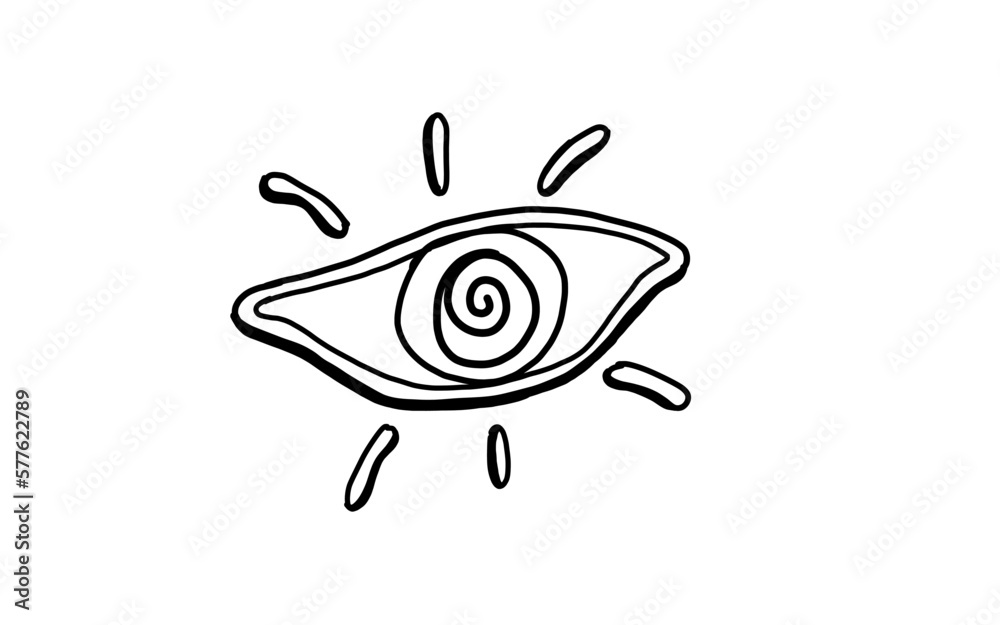EYE SYMBOL Doodle art illustration with black and white style. EYE SYMBOL Doodle art illustration with black and white style.