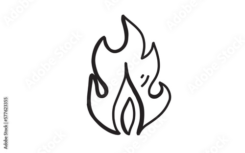 FIRE Doodle art illustration with black and white style.
