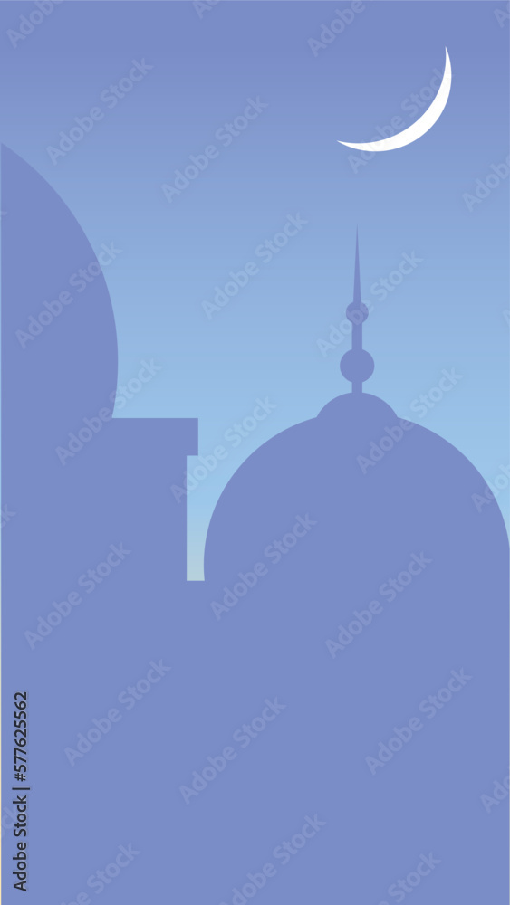 Islamic background template for social media story template with copy space area in eps format
