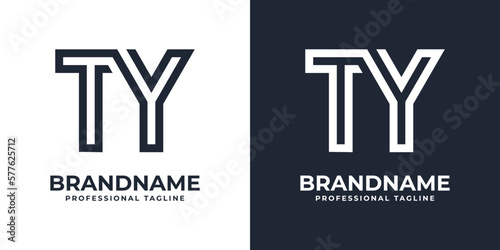 Simple YT Monogram Logo, suitable for any business with YT or TY initial.