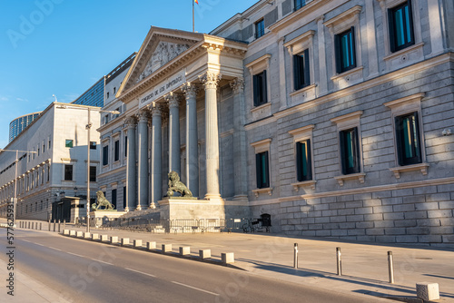 Congress of Deputies, seat of the Cortes Generales of Spain in Madrid.
