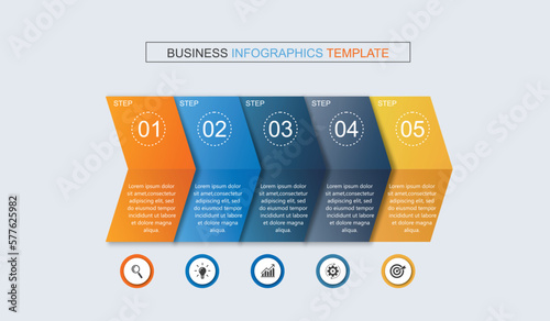 infographic design template vector illustration with icons and 5 options or steps.can be used for presentation process,layout,banner,data graph,presentation	