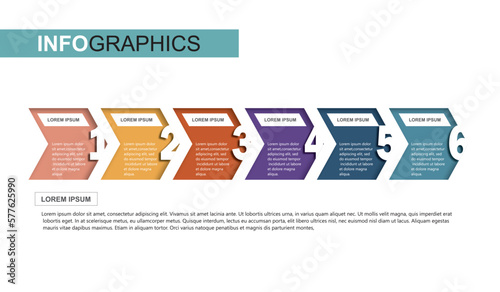 infographic design template vector illustration with icons and 6 options or steps.can be used for presentation process,layout,banner,data graph,presentation	