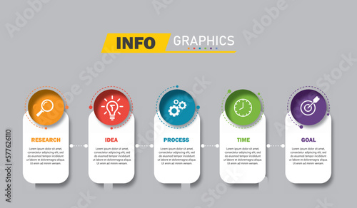 infographic design template vector illustration with icons and 5 options or steps.can be used for presentation process,layout,banner,data graph,presentation	
